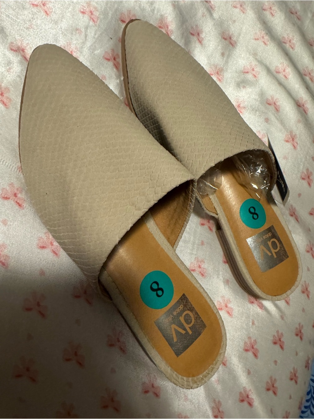 Dolce Vita Taupe Textured Pointed-Toe Slip-On Mules